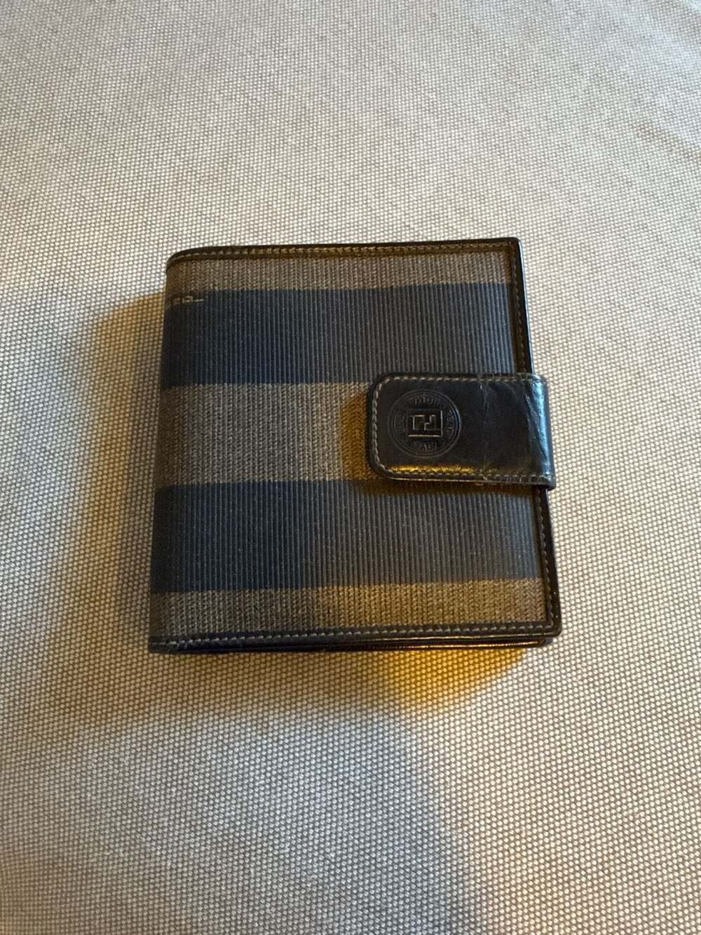 Fendi Vintage Pequin Striped Bi-Fold Wallet with Coin Pocket